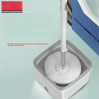 Seau de vadrouille à tige en acier inoxydable pour la maison avec poignée de nettoyage de cuisine rotative lavable à la main