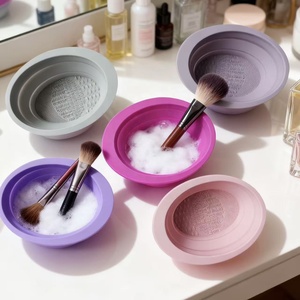 Bol de nettoyage pliable en silicone, double usage pour pinceaux de maquillage et masques faciaux, étanche, usage domestique et commercial, directement de l'usine - Product Image 5