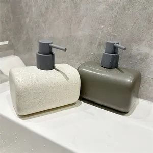 Garrafas de shampoo de cerâmica 600ml, garrafa de loção, prensa de emulsão, bomba de gel de banho, garrafas de sabonete