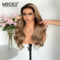 Perruque frontale brésilienne en cheveux humains Remy, sans colle, transparente HD, aspect naturel, longue, emballage personnalisable, vente en gros