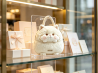 Dompet Koin Boneka Kucing Lembut dan Bulu Halus untuk Aksesori Penyimpanan Tas Custom OEM ODM Dompet Koin Boneka Kucing