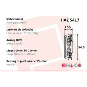 Accuride Full Extension Telescopic <b>Slide</b> Steel 5417 <b>Drawer</b> <b>Slides</b> - Product Image 2