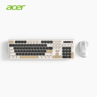 acer OAK020 Combo Keyboard dan Mouse Nirkabel Dual Mode, 104 Tombol, 1600 DPI, Daya Tahan Baterai Panjang, Set Gaming Kantor