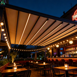 Auvent de terrasse rétractable électrique en PVC avec toit ouvrant, cadre en aluminium, télécommande, imperméable - Product Image 4