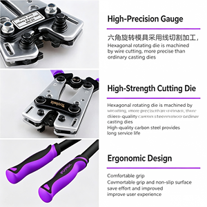 HX-50B คีมย้ำสายไฟ, คีมย้ำสายไฟ, คีมย้ำสายไฟแบบเปลือย, YO เครื่องมือย้ำสายไฟทองแดง-อลูมิเนียม 6-50 มม.² - Product Image 6