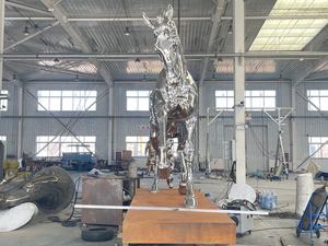 Décoration d'animaux d'extérieur <span class=keywords><strong>Sculpture</strong></span> cheval en acier inoxydable poli - Product Image 4