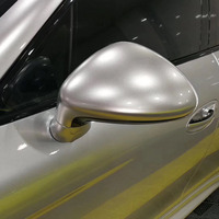 WRAPMASTER 1.52*17m Anti-Scratch Car Wrap Vinyl Glossy Metallic PET Silver Auto-Adhesive Auto Decoration Roll