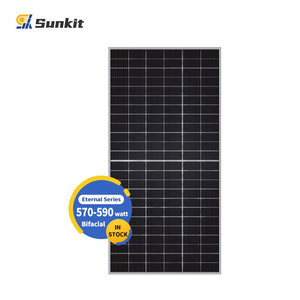 Panneaux solaires monocristallins en silicium de type N bifaciaux PERC Sunkit SK-570-590N-72HD 570-590W 182 mm pour usage résidentiel et commercial - Product Image 1