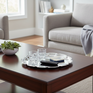 Vassoio Decorativo D=305 mm con Bordo Decorato per Uso Elegante in Casa o Ufficio - Product Image 3