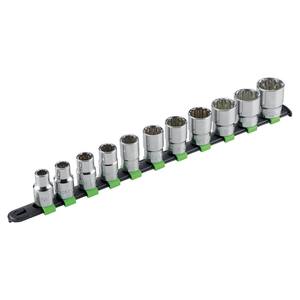 Jeu de douilles 625IN S11, 10 pièces, métrique, en acier au chrome-vanadium, kit d'outils de réparation automobile - Product Image 1