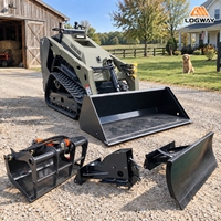 Mini-chargeuse certifiée CE LOGWAY avec système hydraulique 19,5 MPa, haute efficacité de travail pour le chargement de matériaux, chargeuse compacte