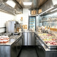 Remorque de bar mobile avec cuisine complète, camion de restauration pour café, cocktails et desserts, idéal pour les événements de traiteur