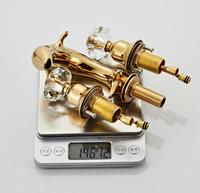 Robinet de lavabo de salle de bain en laiton doré de luxe, 3 pièces, 3 trous, 2 poignées, robinet de lavabo