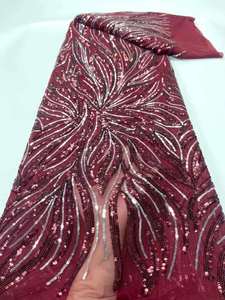 Abito <span class=keywords><strong>da</strong></span> <span class=keywords><strong>sposa</strong></span> africano in pizzo tessuto scuro con paillettes ricamate in pizzo accessori in Stock per abito <span class=keywords><strong>da</strong></span> donna - Product Image 4