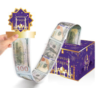 Ramadan Kareem Umrah Mubarak Coffrets cadeaux drôles d'argent Tirelire Eid Mubarak Argent comptant Cadeau Pull Party Nouveautés pour les décorations du Ramadan