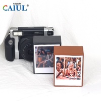 Boîte de rangement portable haut de gamme en PVC intégrée pour album photo, grande capacité, avec couverture en cuir et impression de logo