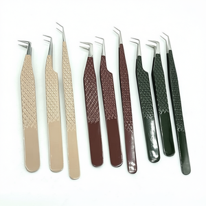 Juego de Pinzas Profesionales para Extensión de Pestañas, Antideslizantes, Agarre Perfecto, Puntas Suaves, Acero Inoxidable, Antimagnéticas - Product Image 1