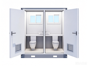 Toilettes portables modulaires doubles en sandwich pour extérieur, avec prix de gros usine pour chantiers, parcs et événements - Product Image 1