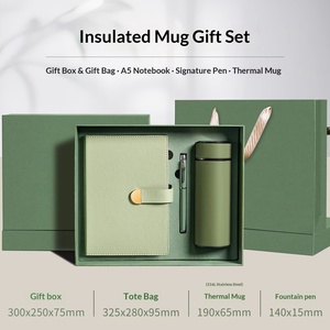 Set Regalo Aziendale Professionale: Taccuino A5 in Pelle PU con Cucitura, Penna e Tazza Termica - Confezione Regalo Promozionale per le Feste - Product Image 3