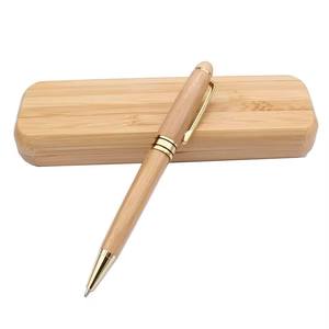 高品质竹圆珠笔新设计书写笔盒套装教育保险促销欢迎礼品 - Product Image 2