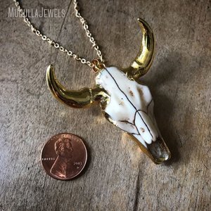 Collana <span class=keywords><strong>con</strong></span> <span class=keywords><strong>Ciondolo</strong></span> <span class=keywords><strong>Teschio</strong></span> da Cowboy Placcato Oro, Gioielli Western, Pendente Toro, <span class=keywords><strong>Teschio</strong></span> di Bovino, Collana Longhorn - Product Image 4