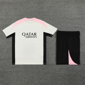 Tenues de football d'été, ensemble d'entraînement à manches courtes, maillot 24/25 Paris, polyester respirant, séchage rapide, col rond, unisexe, athlétique - Product Image 5