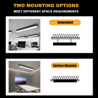 Système d'éclairage suspendu linéaire LED architectural avec une efficacité élevée de 80 W pour les espaces de travail de bureau et les zones hôtelières
