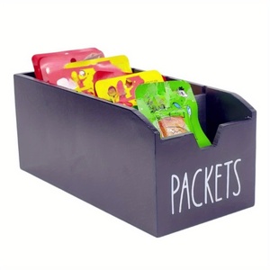 Moderna Caja de Almacenamiento de Especias de Bambú con Divisores de Aluminio, Plegable, Portátil, de 1-3L de Capacidad, Exhibidor Rectangular para Condimentos - Product Image 1
