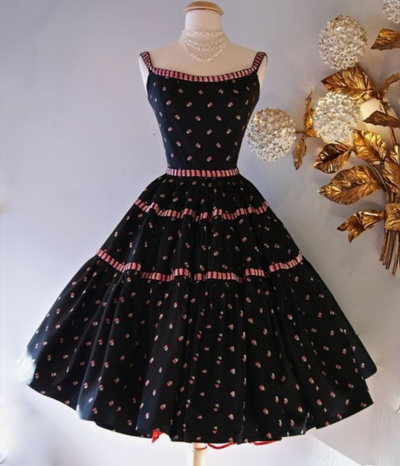 Custom High Quality Printed Design Vintage Dress