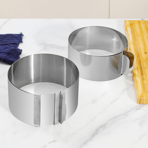 Moule à gâteau en forme d'anneau, outils de pâtisserie, moules à gâteau de cuisine, outils de pâtisserie, anneau à gâteau circulaire réglable en taille, 6-12 pouces - Product Image 1