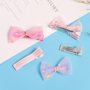 Mesh <b>Bow</b> Hair Accessories For Kids With Star Pattern Birthday Party Decorations DIY Jewelry Craft Supplies - Product Image 4