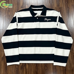 <span class=keywords><strong>Polo</strong></span> da <span class=keywords><strong>Uomo</strong></span> Personalizzata di Alta Qualità con Ricamo, 100% Cotone Pesante a Righe, <span class=keywords><strong>Manica</strong></span> <span class=keywords><strong>Lunga</strong></span>, Stile Casual - Product Image 1