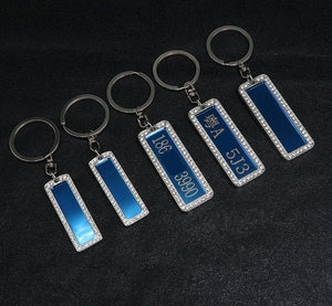 Porte-clés personnalisé en métal pour <span class=keywords><strong>plaque</strong></span> d'<span class=keywords><strong>immatriculation</strong></span>, anti-perte, DIY, pour voiture, sac, étiquette nominative, étiquette d'identification de clé, vente en gros - Product Image 3