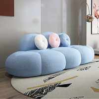 Ensemble de canapé-lit de réception de bureau de style cloud, minimaliste italien, inclinable, nouveau canapé en tissu incurvé, crème, petit mobilier de salon