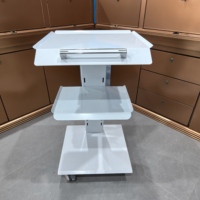 Chariot mobile à trois niveaux pour instruments dentaires, avec roues silencieuses, chariot de traitement médical, support de rangement pour équipement de laboratoire dentaire