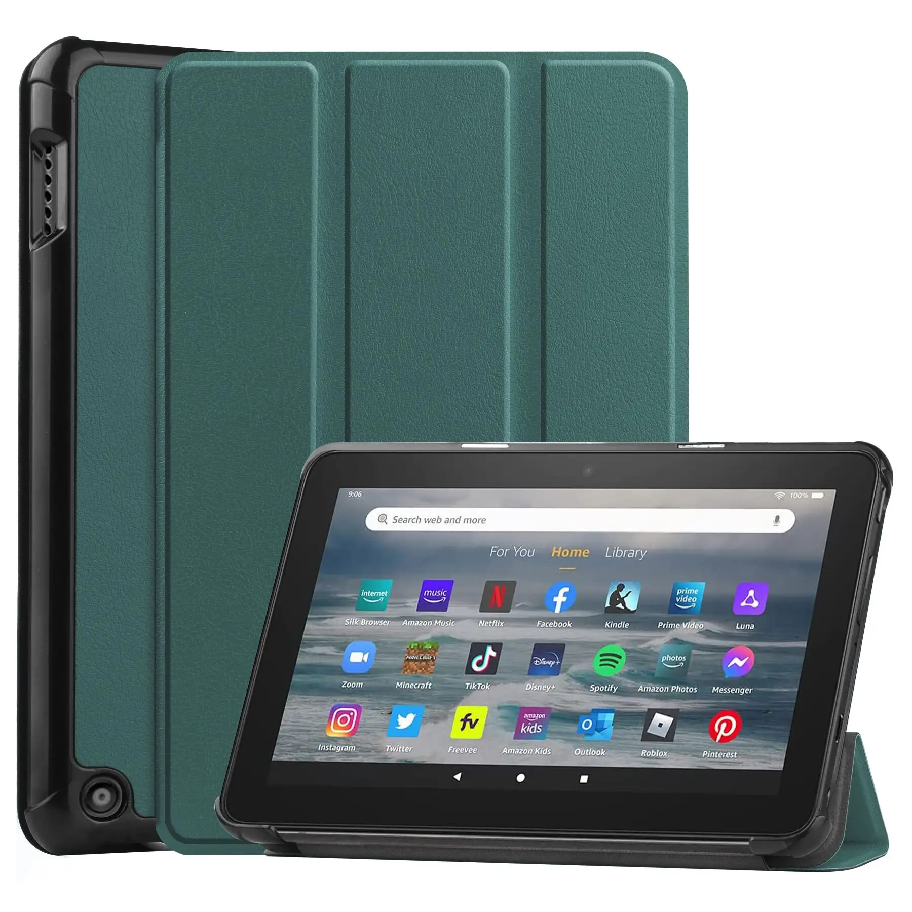 حافظة لـ Amazon Fire 7 Tablet PU جراب من الجلد الصناعي غطاء للحماية من الحريق Kindle Fire 7 تم إصداره