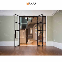 Porte personnalisée en aluminium et verre à battant aux normes européennes Portes d'intérieur de villa simple Porte française