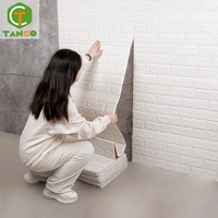 Autocollant mural 3D en vinyle PVC insonorisant, imitation brique, en mousse, papier peint auto-adhésif 3D pour la décoration intérieure, vente en gros