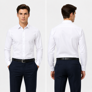 <span class=keywords><strong>Camicia</strong></span> da <span class=keywords><strong>Uomo</strong></span> a Maniche Lunghe Business in Twill di Cotone Tinto in Filo ad Asciugatura Rapida, Antipiega, Anti-Pilling e Sostenibile - Product Image 2