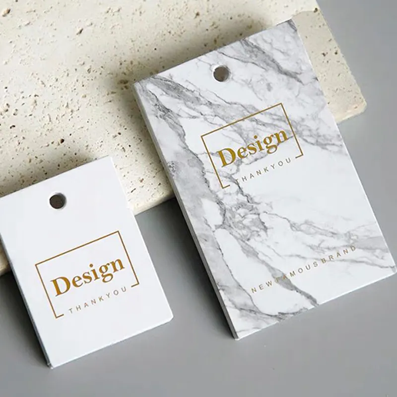 Cheap Custom Design Printing Name Logo Paper Garment Hangtag Labels Clothing Hang Tags With String