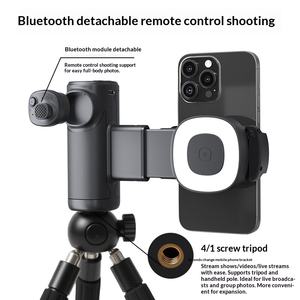 Assistant de caméra pour téléphone portable à axe unique avec éclairage selfie, écran de mise au point photo, éclairage d'appoint pour diffusion en direct et extérieur - Product Image 2