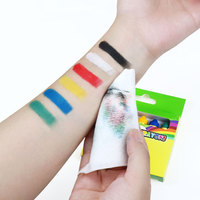Kit de peinture faciale GP non toxique, arc-en-ciel, soyeux, 6 couleurs, effaçable, lavable, crayons pour l'art corporel des enfants