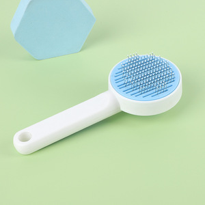 Self Cleaning <b>Pet</b> Comb Blue And Orange For Dog Grooming With Non Slip Handle Abs Stainless Steel Material - Product Image 5