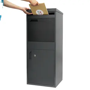 स्मार्ट धातु मेलबॉक्स आउटडोर बड़े ताला काले पार्सल ड्रॉप वितरण बॉक्स
