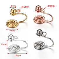 Clips d'oreilles en acier inoxydable Boucles d'oreilles en spirale Couleur or argent Base pour la fabrication de bijoux à bricoler soi-même Composants Boucles d'oreilles en spirale anti-moustiques
