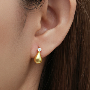 ROXI Boucles d'oreilles en argent sterling 925, design goutte d'eau, zircon incrusté, boucles d'oreilles simples et personnalisées S925 - Product Image 3