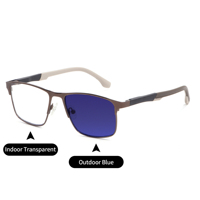 Lunettes carrées populaires, monture optique en TR90, lunettes de vue professionnelles, verres photochromiques anti-lumière bleue, protection UV400