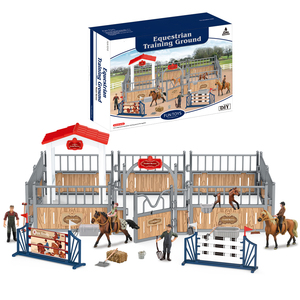 Kunststoff-Pferdes imulation des Nutztier stall spielzeugs mit menschlicher Figur - Product Image 1