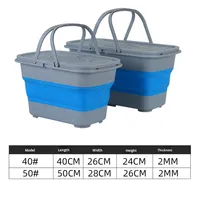 Seau de pêche pliable et rétractable en plastique avec protection pour poissons vivants, conception épaissie