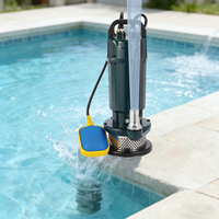 Pompe submersible robuste en acier inoxydable 0.37kW 0.55kW 0.75kW 1.1kW, hauteur de refoulement 17m 22m 28m 30m, débit 1.5-3.0m³/h avec interrupteur à flotteur